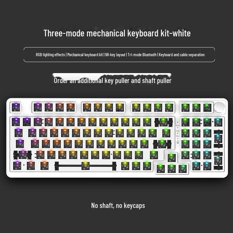 Беспроводная Bluetooth механическая клавиатура DIY Kit, RGB, три режима, 84-108 клавиш