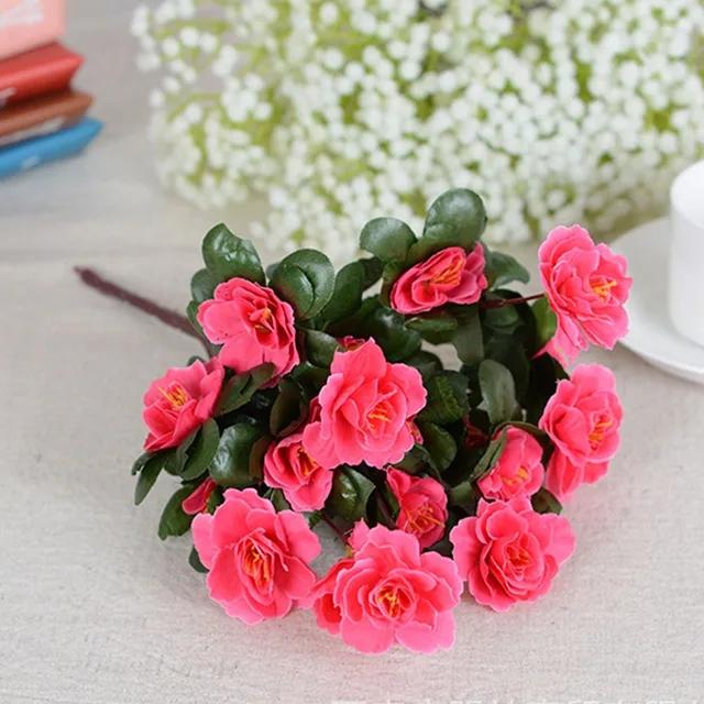 Уличные осенние искусственные красные азалии, высококачественные цветы, кусты, устойчивые к ультрафиолетовому излучению, искусственные цветы, украшения для дома, маленькие для сада