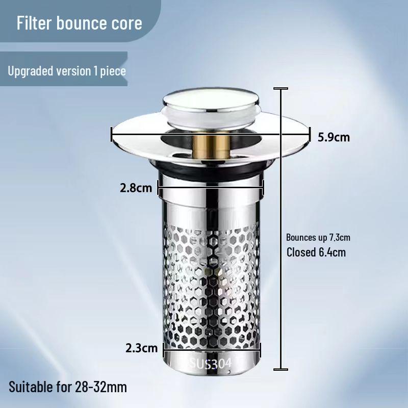 Всплывающий слив для раковины с сеткой-фильтром и заглушкой против запаха