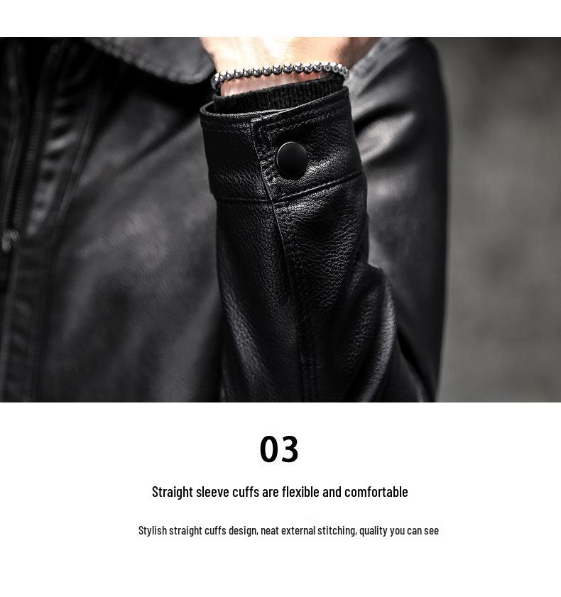 Мужская куртка из ПУ-кожи с воротником-стойкой - Мягкое, универсальное, легкое пальто в стиле business casual для осени и зимы