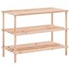 Shoe Rack with 3 Shelves Solid Pine Wood