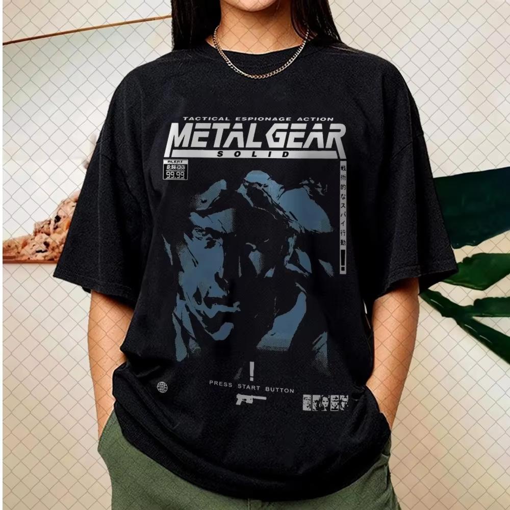 Metal Gear Solid Tshirt Solid Cotton Clothes Vintage Short Sleeve Crewneck Tees Round Collar Short Sleeve Fashion Tshirts