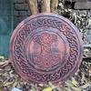Viking Round Carving Shield,60.96 Cm Knight Battle Medieval Warrior Ship Armor Wooden Shield Best Wall Décor Gifts