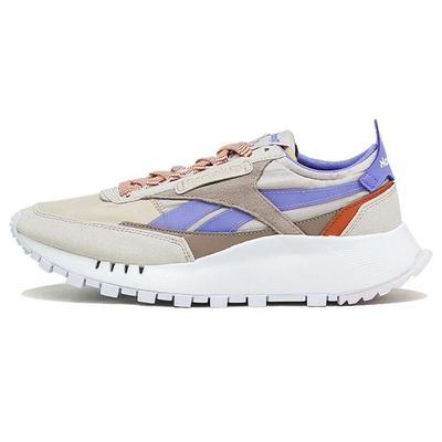 Классические кожаные кроссовки Legacy песочного цвета с гипер-фиолетовыми вставками для женщин, коричневые, цвета печёной земли, FY7434