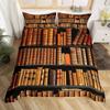 Books Lovers Gift Duvet Cover Set Full Size,Readers And Literary Lover Bedding Sets,Vintage Librarians Bookshelf Comforter Cover