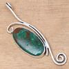Pendant Chrosocolla Gemstone Valentine'Day Ethnic Silver Jewelry 2.25"