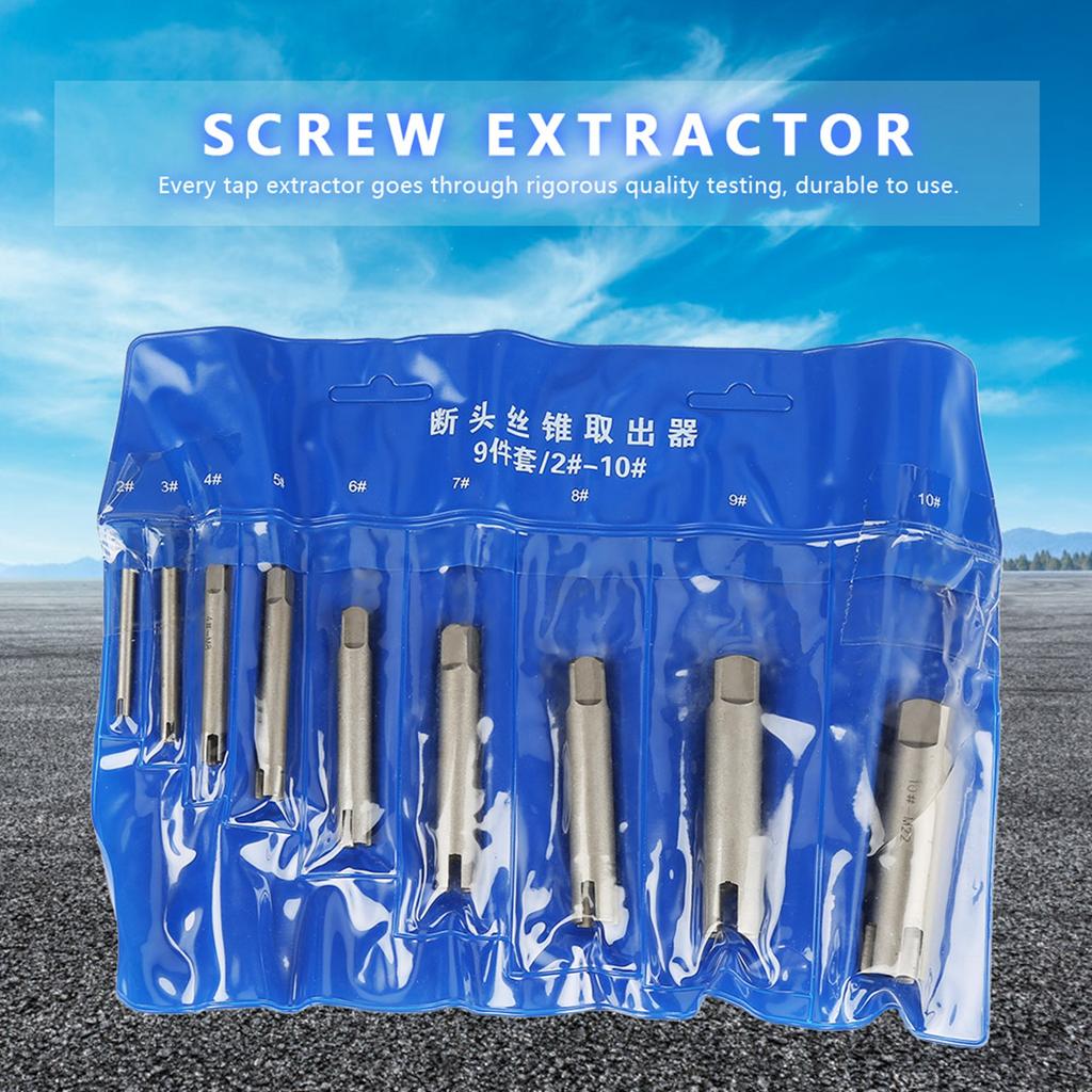 Steel Broken Head Taps Remover Stripped Screw Tap Extractor Set (#B)