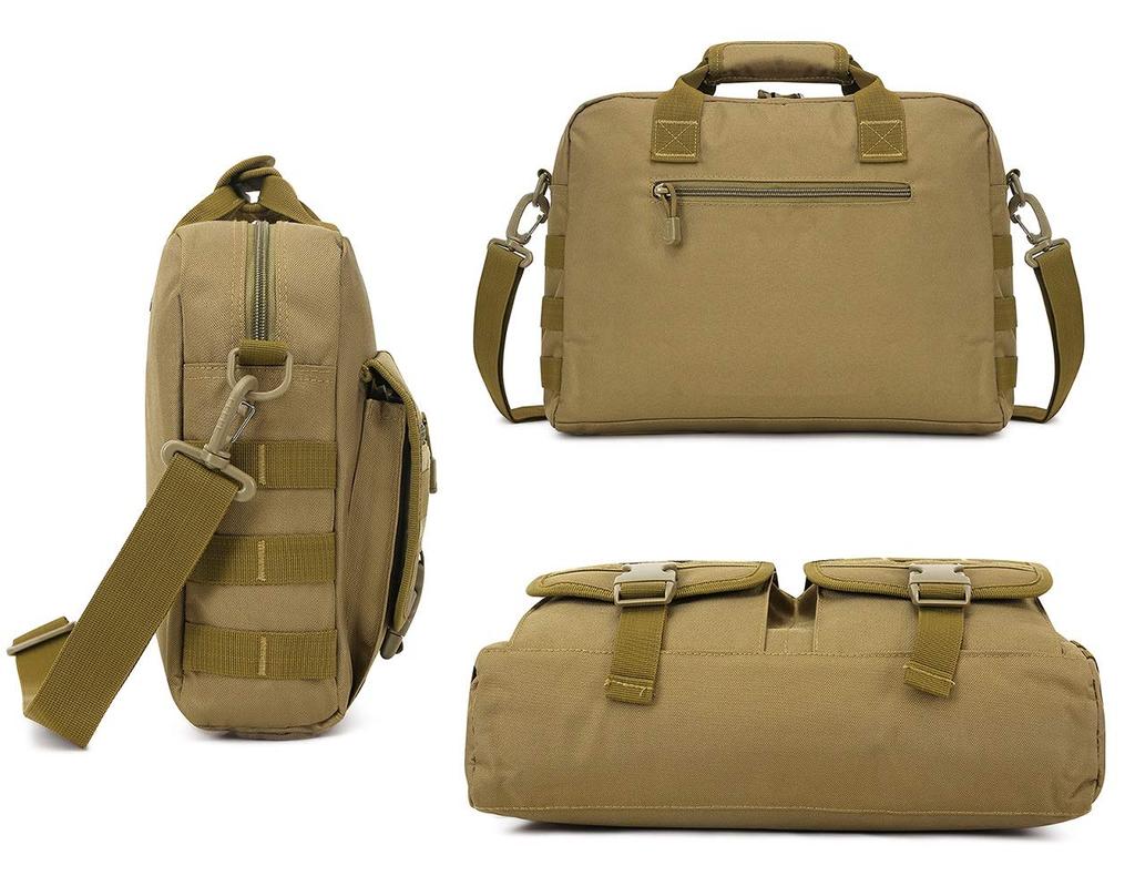 PHOENIX IKKI Shoulder Business Fits Camouflage Molle Compatible Multi-Purpose Bag, Bag, Brown, 13.6-inch Laptops, Pattern, Water-Resistant, Durable,