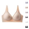 Women's Solid Color Deep V No Wire Full Coverage Bra