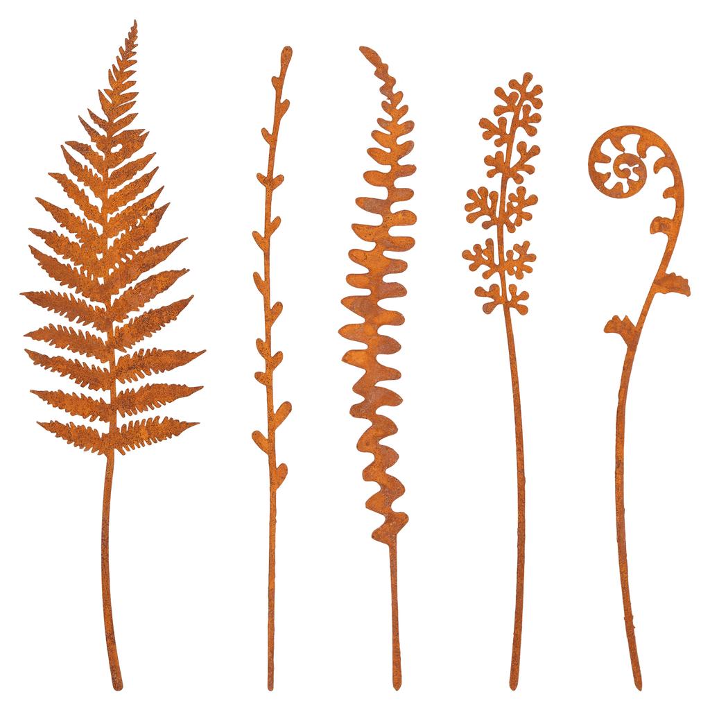 5Pcs Metal Garden Decorative Outdoor Vintage Style Garden Stake for Yard Art Lawn Porch Pathway Decorations Accessories