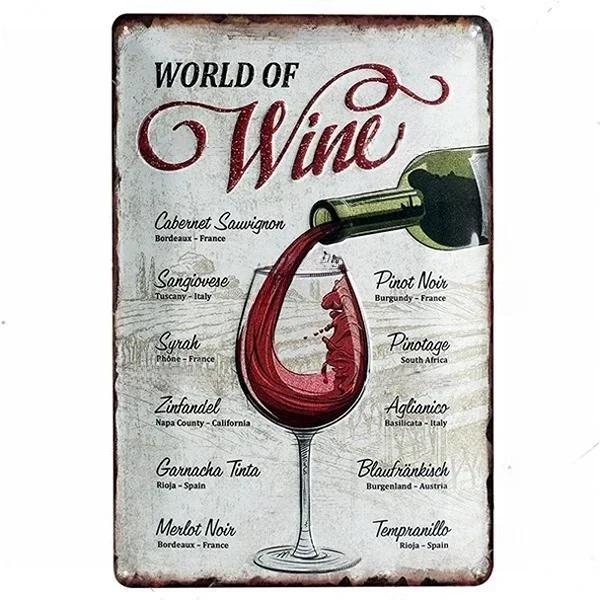 Retro Wine Metal Sign Plaque Vintage Whiskey Painting Perfect for Bar Restaurant Club Man Cave Wall Decor