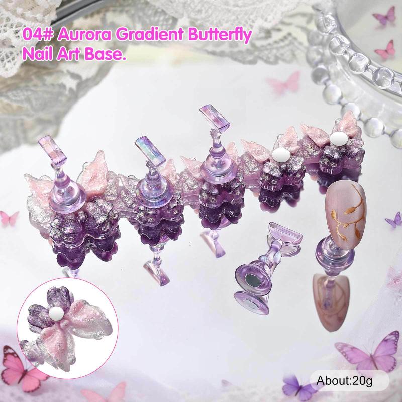 5Pcs/Set Aurora Butterfly Magnetic Nail Tip Display Stand For Manicure Press-On Nails Training Gel Nail Polish Nail Tip Display