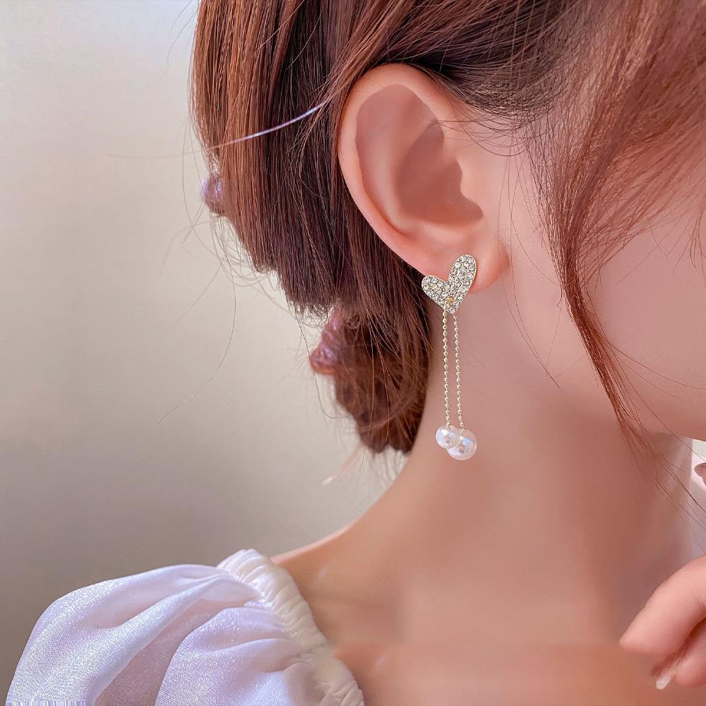 Серьги-кисточки из жемчуга премиум-класса Silver Needle Celebrity, элегантные, модные, с темпераментом, серьги из легкой роскоши с блестящими бриллиантами, длинные серьги для женщин