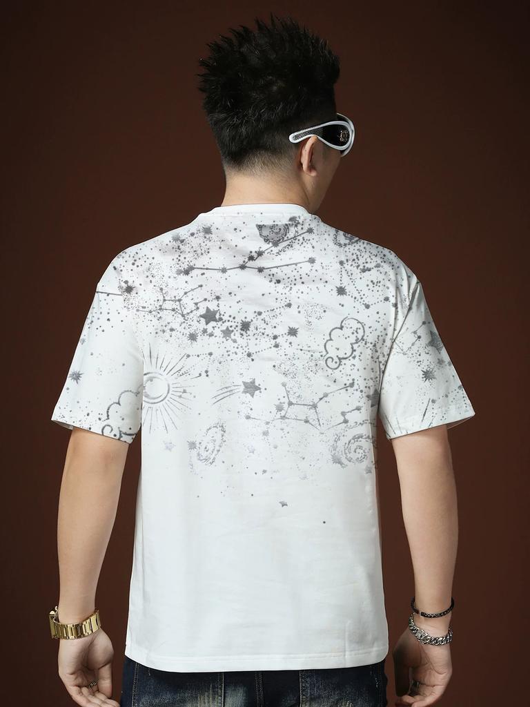 European-Style Round Neck T-Shirt 2025 New Men's Short-Sleeve Summer Printed Letter Trendy Brand Loose Half-Sleeve T-Shirt Men's Clothing