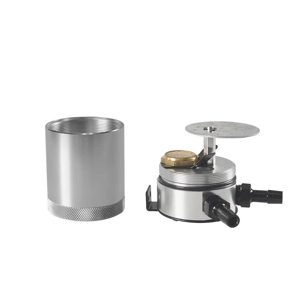 Универсальный алюминиевый маслоуловитель Компактный резервуар с перегородками на 2 отверстия, маслоуловитель, детали топливного бака, дышащий чайник с двумя отверстиями