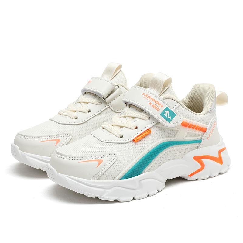 Модные детские кожаные кроссовки, спортивная детская повседневная обувь для мальчиков и девочек, дышащая нескользящая школьная обувь для прогулок