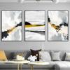 Abstract Black Gold Brush Oil Painting Printed On Canvas Gold Line Posters and Prints for Living Room Home Decoration Cuadros