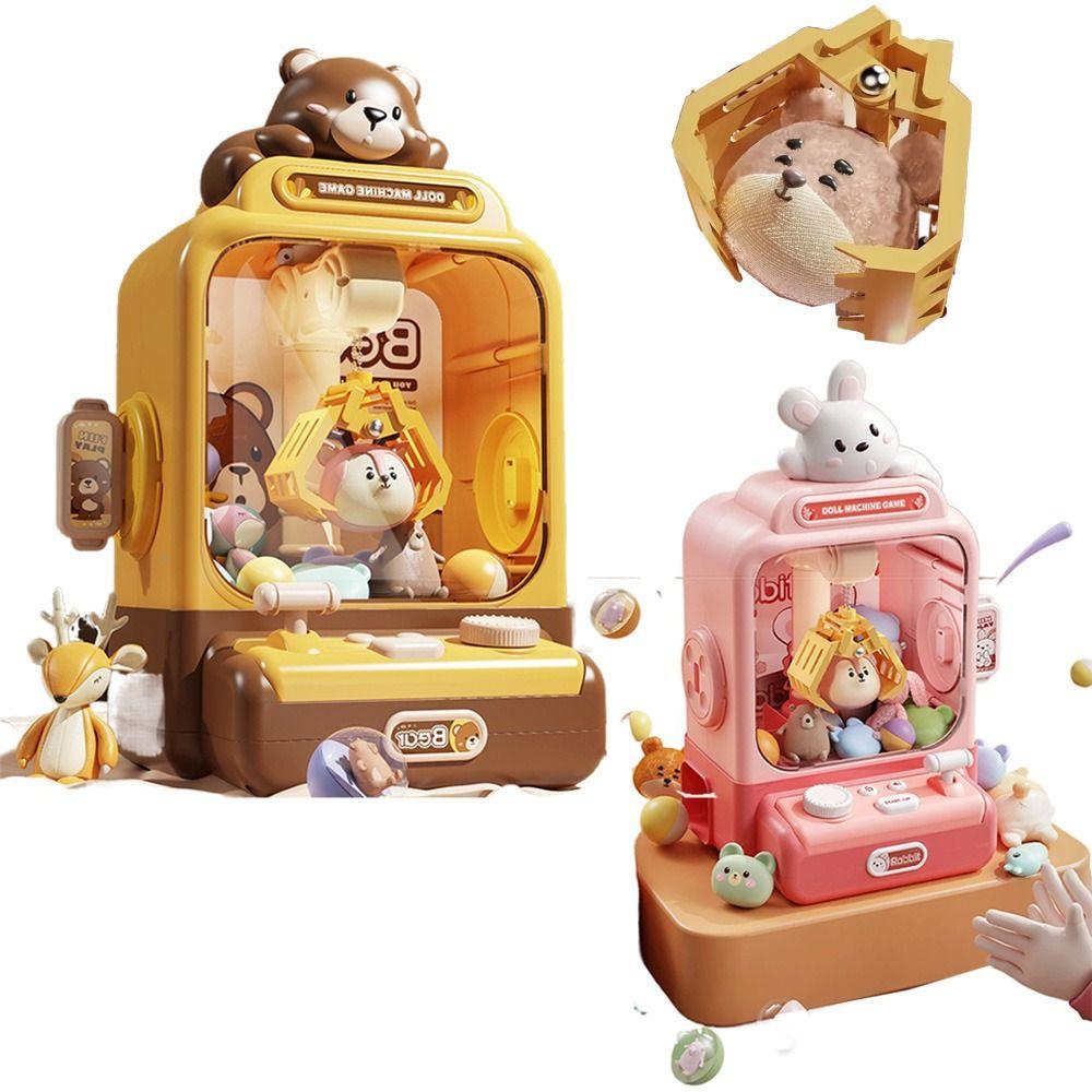 Electronic Mini Clip Doll Machine Strong Grip Cartoon Claw Crane Machine  Arcade Game