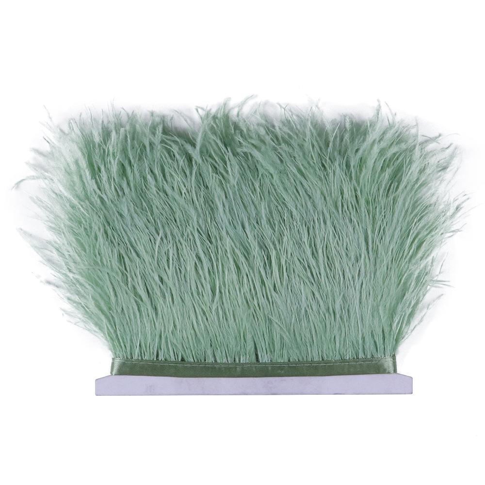 Feather1M High Quality Purple Natural Color Ostrich Feather Plumas Decorative Stage Party 6-8CM Edge Ribbon Wedding Dress Sewing Craft