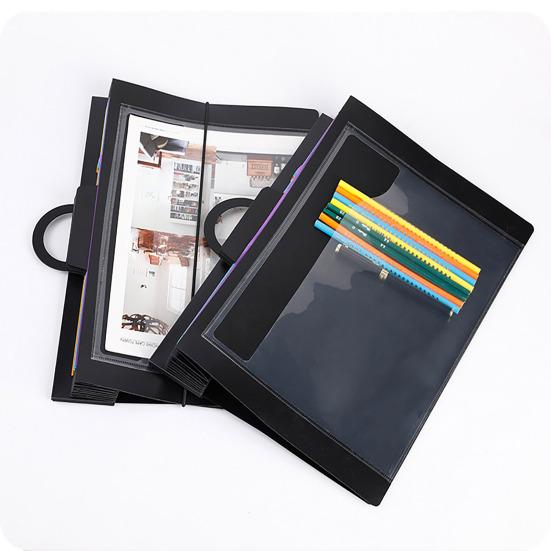 Папка-органайзер для хранения файлов с 6 большими карманами, портативная складная настенная папка, экономящая место