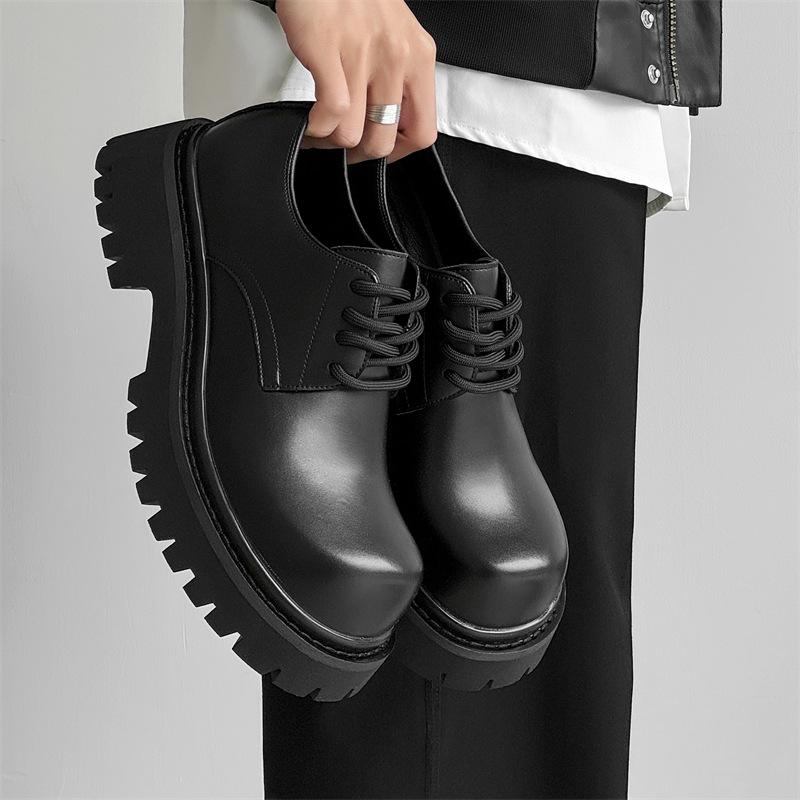 Туфли дерби 2024 новые туфли с большой головой Микки, деловые повседневные туфли на платформе с круглым носком из кожи 5740-J