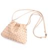 Soft Leather Mini Crossbody Bag With Magnetic Vintage Style Woven Dumpling Shape Handbag Women Daily Use