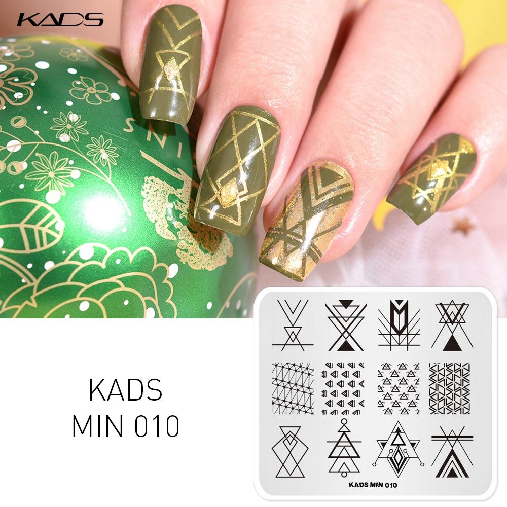 kads MIN 010 Geometric Nail Stamping Plate Nail Decoration Nail Art Stamp Image Plates Design Stamping Template