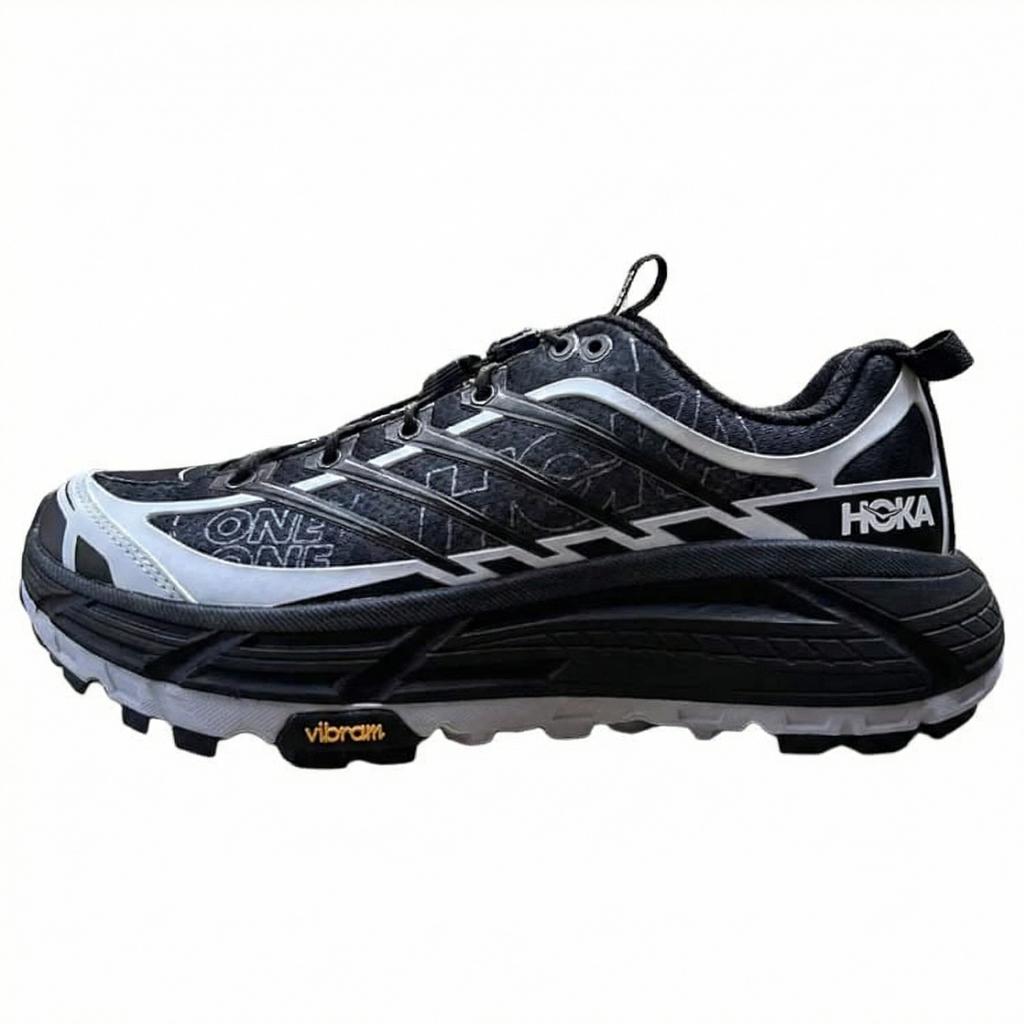 Hoka One One Mafate Three 2 Удобные Универсальные Амортизирующие Нескользящие Низкие Функциональные Обувь для Активного Отдыха Унисекс Черные 1175490-CBNB
