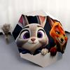 Cartoon Judy and Nick Zootopia Automatic Opening and Closing Umbrella, Lightweight 3-Fold, With Cute Cartoon Characters, Suitable for Home,