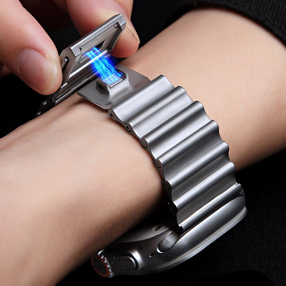 Magnetic Stainless Steel Band for Apple Watch Ultra 3 2 49mm Business Men Straps For iwatch 11 10 9 8 7 6 5 4 se 46mm 45mm 44mm