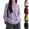 Women's Fashionable Casual Loose Versatile Lazy Style Long-Sleeved Round Neck Pullover Sweater
