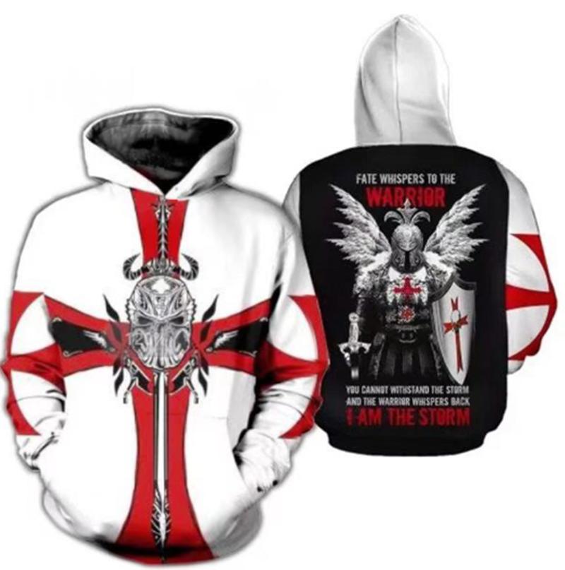 Cross Knight Cosplay Sweatshirt Soft Comfortable Unisex 3d Printed Hoodie Jacket For Medieval Style