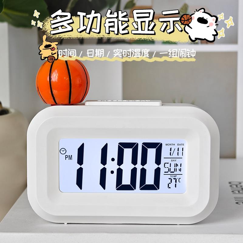 Cute Capi Mini Alarm Clock Desktop Table Clock Timing Cute KT Bow Decoration Children's Mini Clock