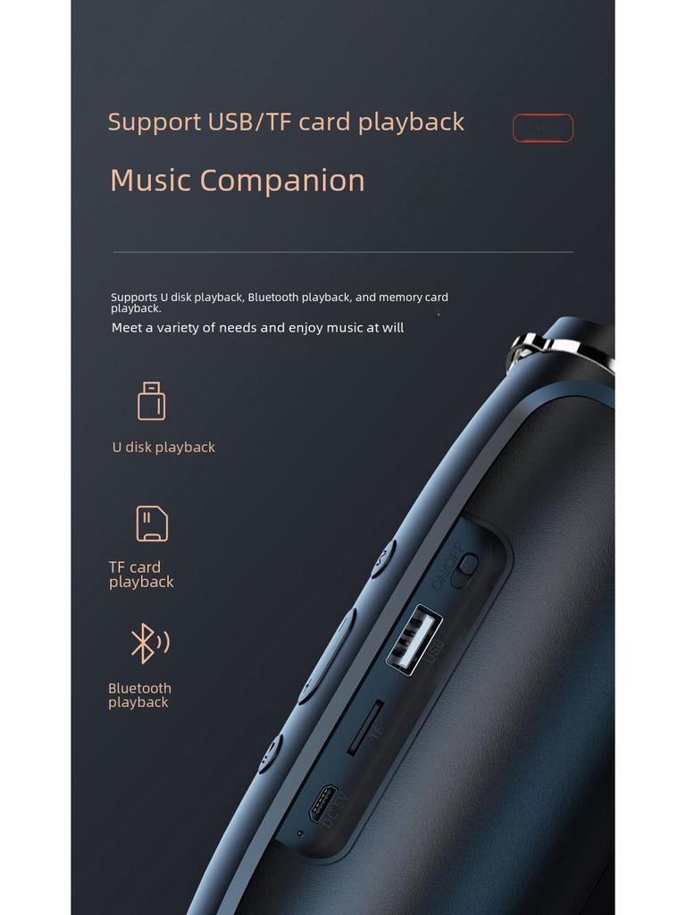 Беспроводная Bluetooth-колонка большого объема для использования на открытом воздухе и дома с сабвуфером и портативным мини-дизайном.