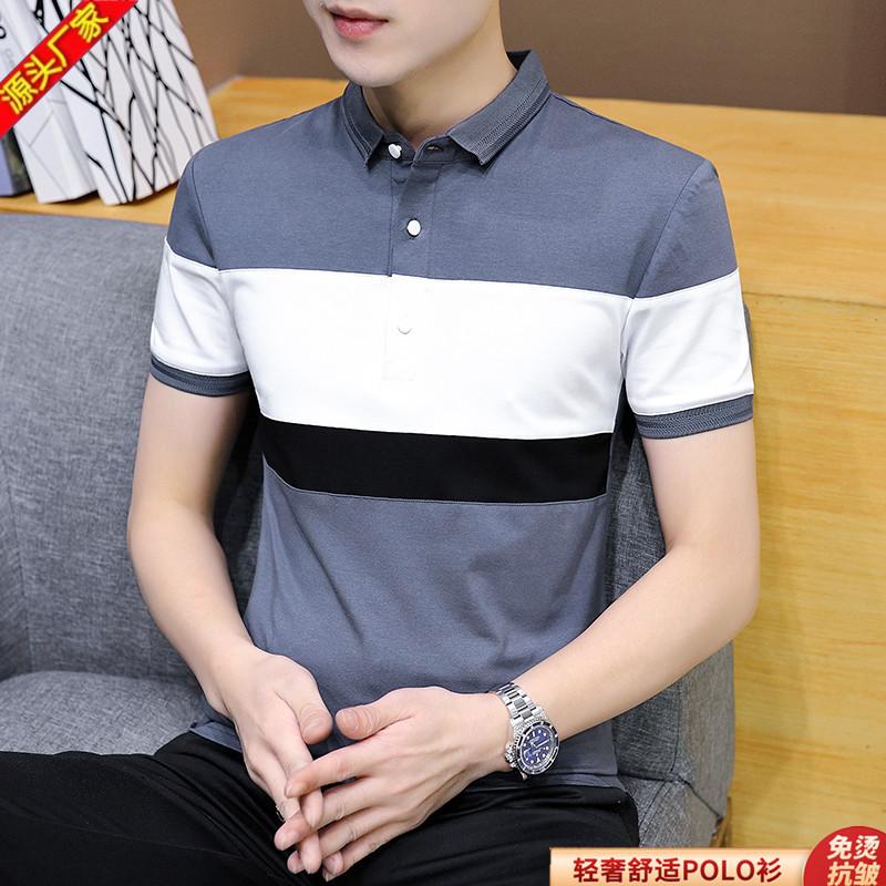 Хлопковая рубашка поло, мужская повседневная футболка с лацканами, летняя рубашка поло 