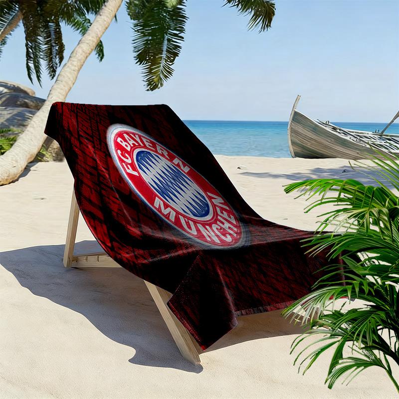 Vibrant FC Bayern Munchen Emblem beach towel beach soft Outdoor pool towel seaside Absorbent bath towel Travel and vacation towels Fashion