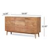US STOCK Modern Sideboard Buffet Cabinet With Storage Carved Texture Wooden 3 Door Cupboard Sideboard For Kitchen Living Room