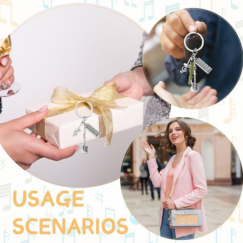 20 наборов музыкальных сувениров для вечеринки, оптом, музыкальные брелоки с карточками, мешочек из органзы для дня рождения, музыкальной тематической вечеринки, декора, принадлежностей