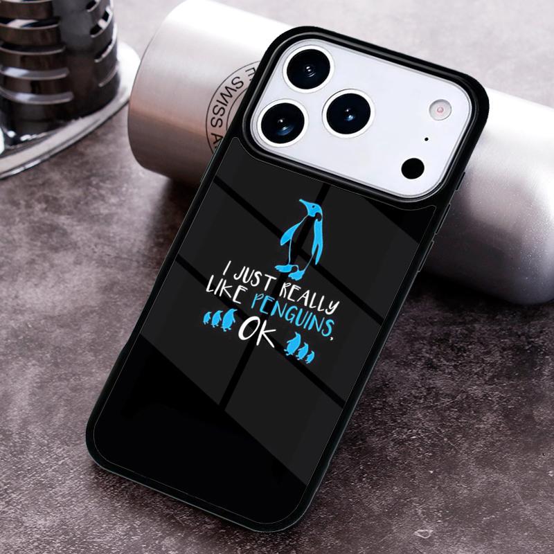 Мне Просто Очень Нравятся Пингвины ОК Чехол для Телефона для iPhone 17 16 15 Pro Max Air 14 13 12 11 Plus Ударопрочный Чехол