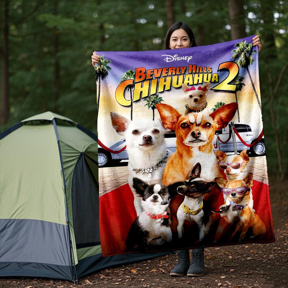 1pc, Disney Beverly Hills Chihuahua Themed Blanket Soft and Cozy Seasonal Throw Blanket for Outdoor, Living Room, Outdoor Blankets, Travel, Camping