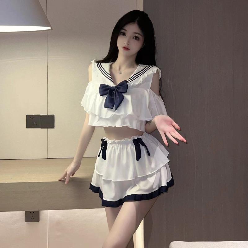Sex underwear seduction outfit sexy sailor pure desire wind pure JK uniform perspective bed soft girl uniform suit