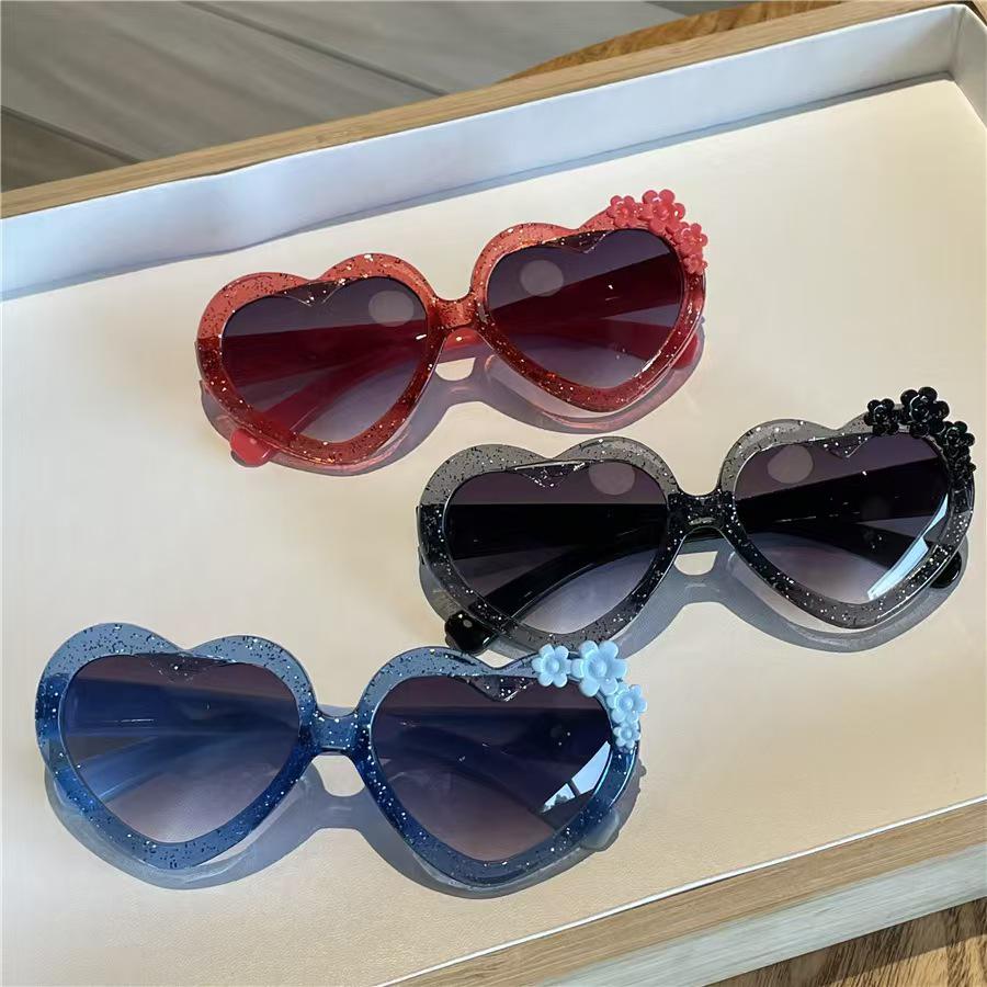 Солнцезащитные очки для девочек Crystal Heart с защитой от УФ-лучей и цветочным дизайном