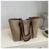 2024 Fashion: Retro Korean-Style Large Capacity Solid Color Tote Shoulder Bag for Women