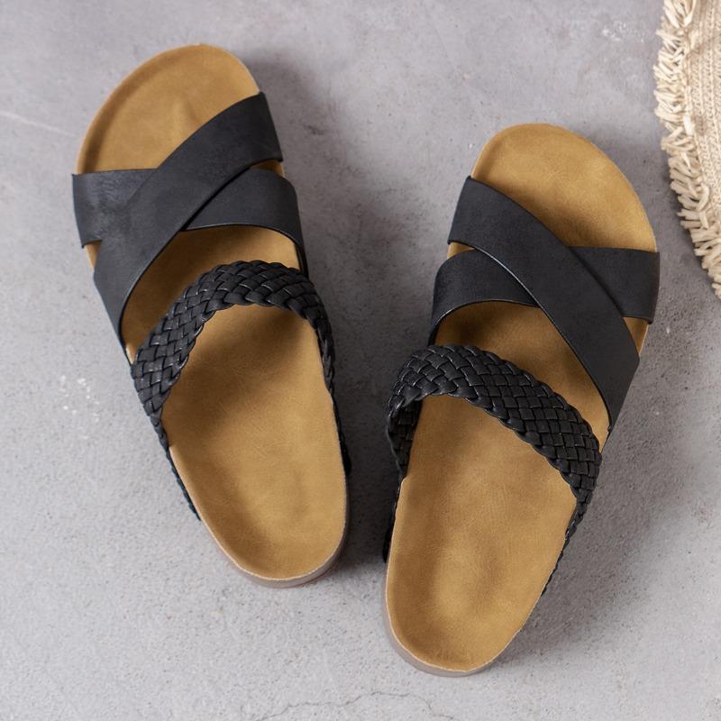 Женская обувь большого размера, пляжные женские тапочки с толстой подошвой, повседневные женские туфли с косым каблуком