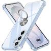 Чехол для Samsung Galaxy S26, Силиконовая Защита с Серебристым Вращающимся Кольцом