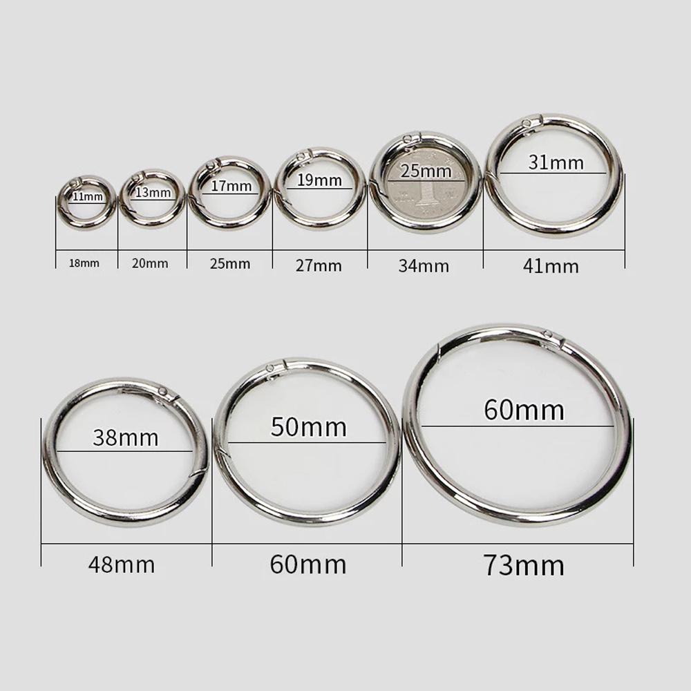 Bag Keyring Openable Handbags Ring Buckle Round Spring Gate Snap Hooks O-Ring Buckle Snap Clasp