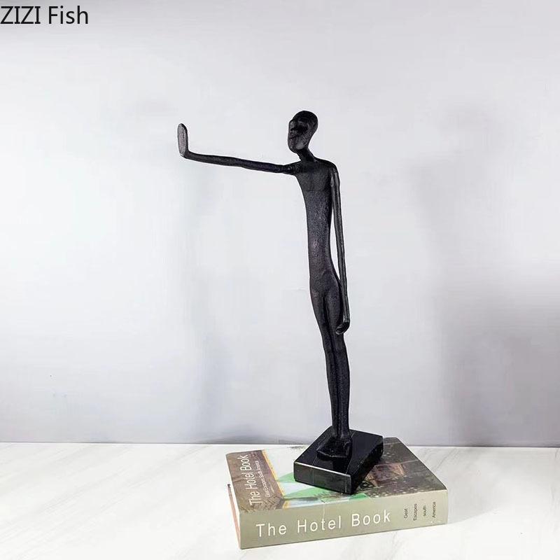 Абстрактная стоящая статуэтка персонажа Рукоделие Настольное украшение Креативные украшения Фигурки Металлическая скульптура Эстетичный декор комнаты