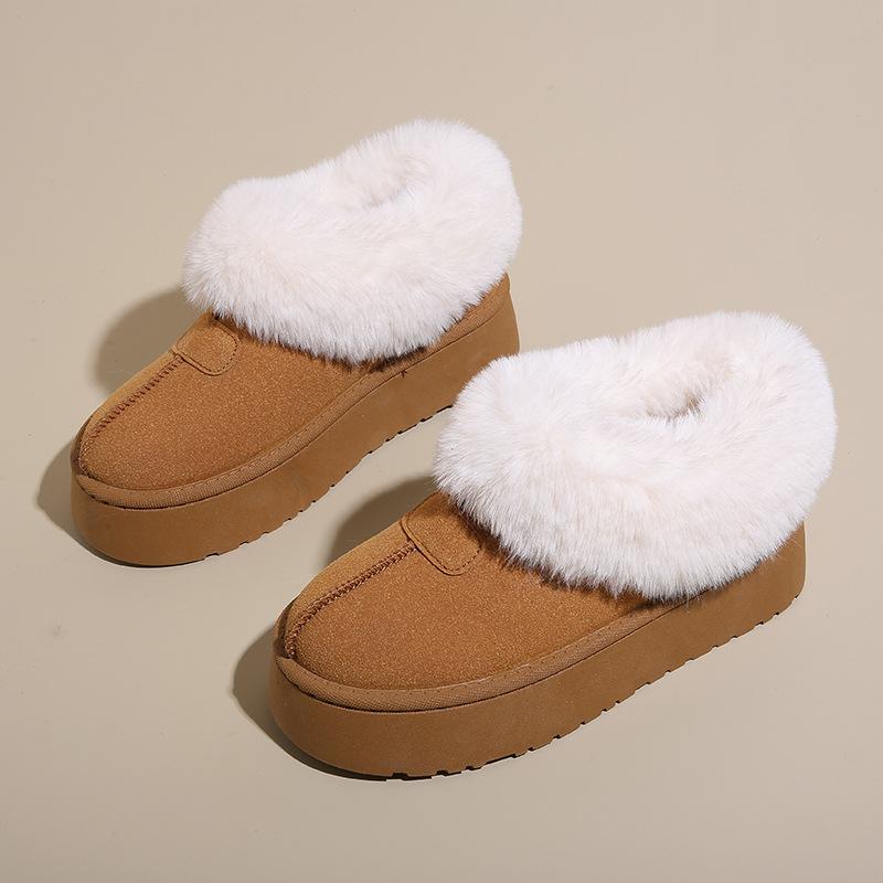 Женские зимние сапоги, бархатные, утолщенные, водонепроницаемые и нескользящие, для улицы, теплые и морозостойкие, большие, хлопковые, женские туфли-хлебцы