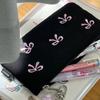 Black Bow Embroidery Pencil Bag Student Stationery Storage Girl Heart Simple Ins Large Capacity Pencil Case