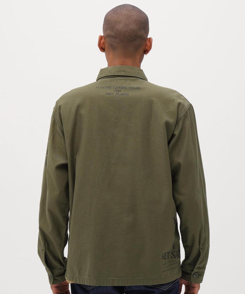 AVIREX AGED LOOK L/S UTILITY SHIRT M olive 783-6120006